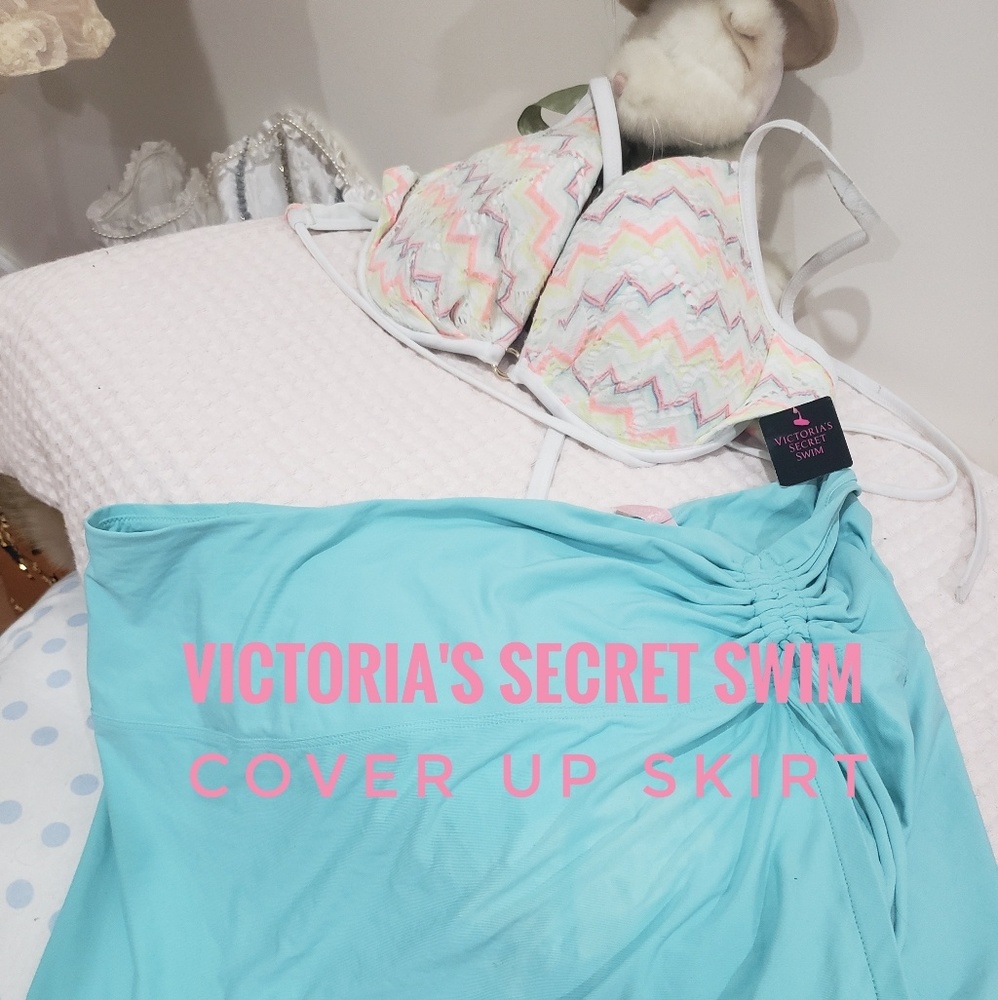 Victoria's Secret Swim cover up skirt teal L